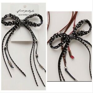 Bolo Bow Suede and Leather Western Hair Barrette Bow